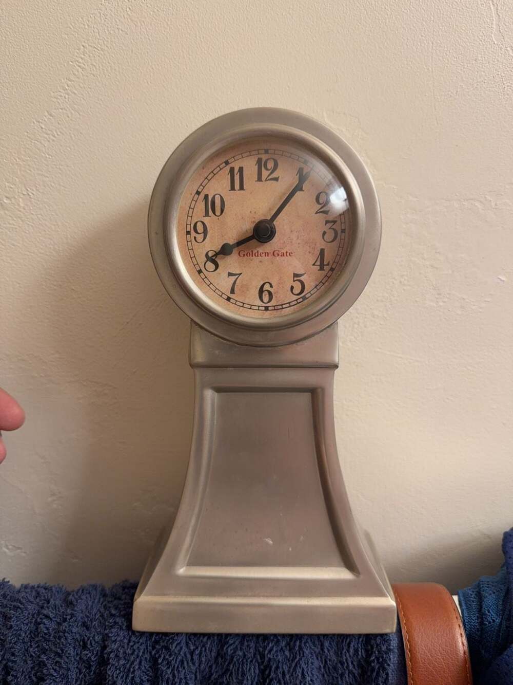 Vintage Golden Gate Style Metal Table Clock